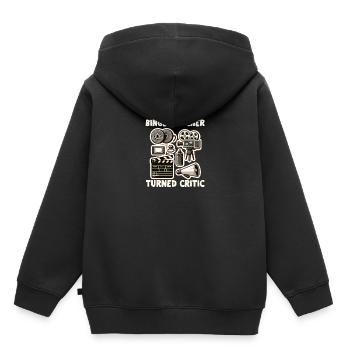 Critique de cinéma Cinéphile Cinéphile Amant Drôle Critique - Sweat Premium à capuche enfant bio - noir - Dos - AI Model Kid Male (0cm)