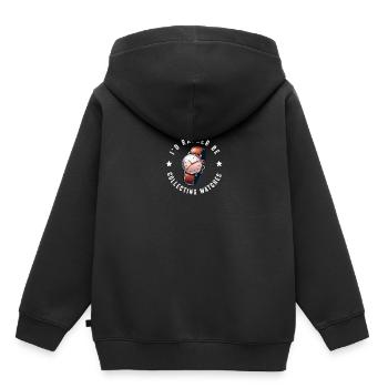 Horloger Collectionneur Horloger Collectionneur de montres - Sweat Premium à capuche enfant bio - noir - Dos - AI Model Kid Male (0cm)