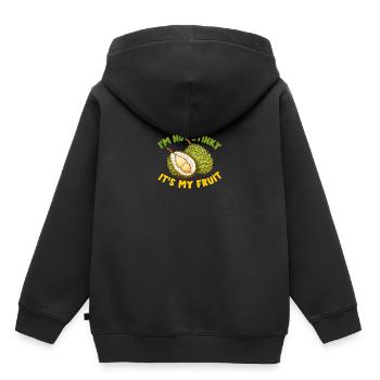 Durian Fruchtliebhaber Lustige Durio Zibethinus Männer - Kinder Premium Organic Hoodie - Schwarz - Hinten - AI Model Kid Male (0cm)