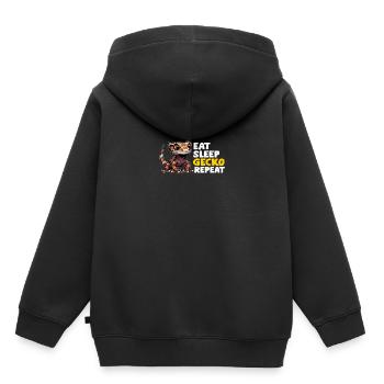 Schopfgecko Männer Frauen Eidechse Wimpern Gecko - Kinder Premium Organic Hoodie - Schwarz - Hinten - AI Model Kid Male (0cm)