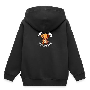 Schopfgecko Männer Frauen Eidechse Wimpern Gecko - Kinder Premium Organic Hoodie - Schwarz - Hinten - AI Model Kid Male (0cm)