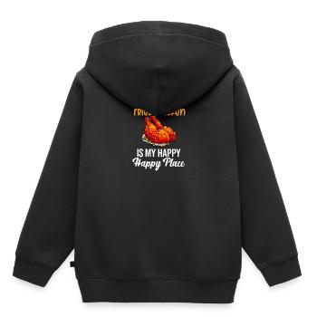 Amateur d’ailes de poulet frites au poulet et aux gaufres - Sweat Premium à capuche enfant bio - noir - Dos - AI Model Kid Male (0cm)