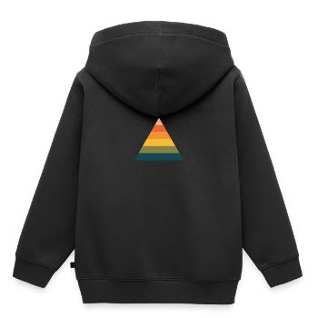 Pyramide arc-en-ciel - Sweat Premium à capuche enfant bio - noir - Dos - AI Model Kid Male (0cm)
