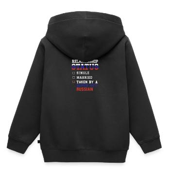Beziehungsstatus Super Hot Russian genommen - Kinder Premium Organic Hoodie - Schwarz - Hinten - AI Model Kid Male (0cm)