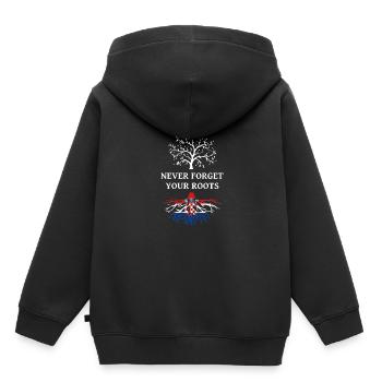 Kroatien Never Forget Your Roots - Kinder Premium Organic Hoodie - Schwarz - Hinten - AI Model Kid Male (0cm)
