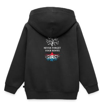 Luxembourg Roots - Kids Premium Organic Hoodie - black - Back - AI Model Kid Male (0cm)