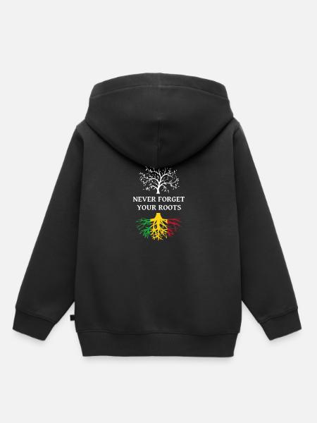Mali N’oubliez jamais vos racines - Sweat Premium à capuche enfant bio - noir