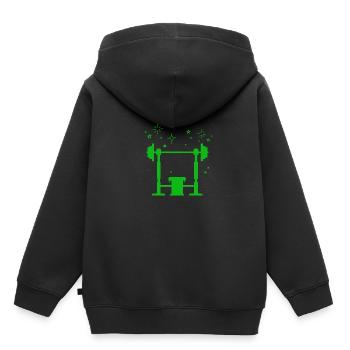 Musculation - Haltérophilie - Fitness - Entraînement - Sweat Premium à capuche enfant bio - noir - Dos - AI Model Kid Male (0cm)