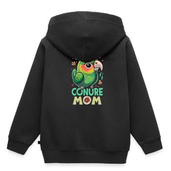 Wellensittich Sittich Mom - Kinder Premium Organic Hoodie - Schwarz - Hinten - AI Model Kid Male (0cm)