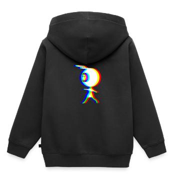 EDM - Alien - Glitch Rave Style - Kinder Premium Organic Hoodie - Schwarz - Hinten - AI Model Kid Male (0cm)