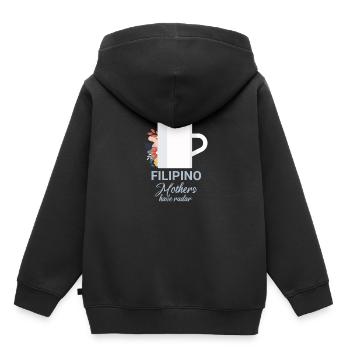 Filipino Mothers Coffee Design für stolze Pinoys - Kinder Premium Organic Hoodie - Schwarz - Hinten - AI Model Kid Male (0cm)
