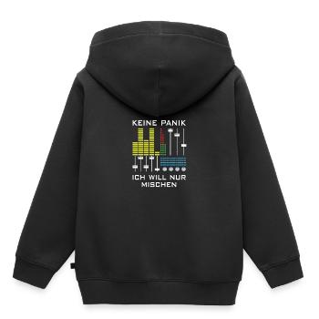 Keine Panik | Deejay, Mischpult - Kinder Premium Organic Hoodie - Schwarz - Hinten - AI Model Kid Male (0cm)