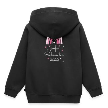 Große Schwester 2022 / Big Sister 2022 - Kinder Premium Organic Hoodie - Schwarz - Hinten - AI Model Kid Male (0cm)