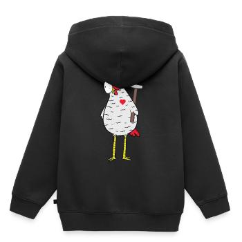 Handwerker Huhn Hammer Herz Baustelle Berufe Job - Kinder Premium Organic Hoodie - Schwarz - Hinten - AI Model Kid Male (0cm)