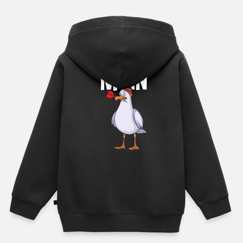 Moin Möwe - Kinder Premium Organic Hoodie - Schwarz