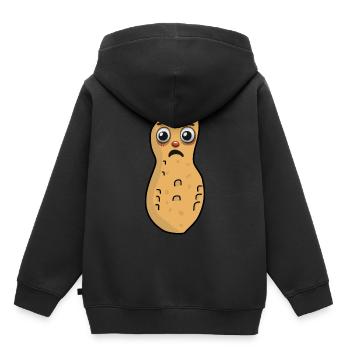 Erdnuss Erdnüsse Nuss Kind Kinder Nüsse - Kinder Premium Organic Hoodie - Schwarz - Hinten - AI Model Kid Male (0cm)