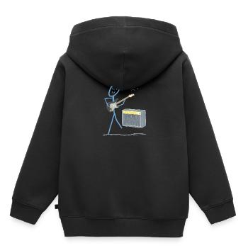 Power Guitar Stick Figure Music Amplifier Sound - Kids Premium Organic Hoodie - black - Back - AI Model Kid Male (0cm)