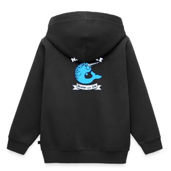 narwhal - Kids Premium Organic Hoodie - black - Back - AI Model Kid Male (0cm)