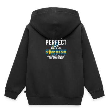 Suède - Sweat Premium à capuche enfant bio - noir - Dos - AI Model Kid Male (0cm)