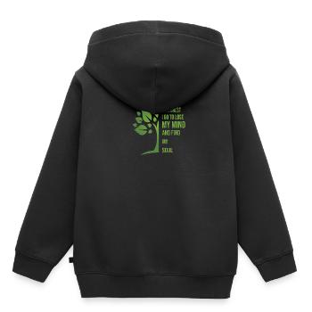 Et dans la forêt je vais perdre mon esprit - Sweat Premium à capuche enfant bio - noir - Dos - AI Model Kid Male (0cm)