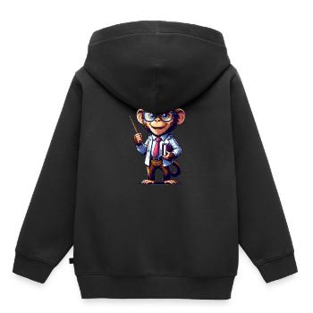 Cute Monkey Teacher - Kids Premium Organic Hoodie - black - Back - AI Model Kid Male (0cm)