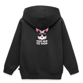 Hase Osterhase Häschen Hasenzähne Ostern - Kinder Premium Organic Hoodie - Schwarz - Hinten - AI Model Kid Male (0cm)
