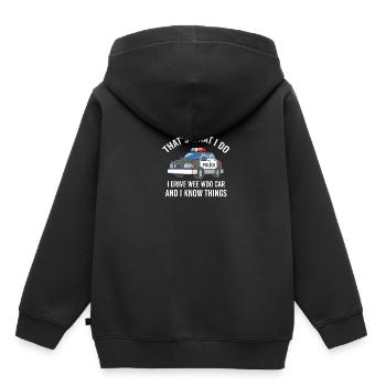 Lustiges Polizisten Polizei Polizeiwagen Spruch - Kinder Premium Organic Hoodie - Schwarz - Hinten - AI Model Kid Male (0cm)