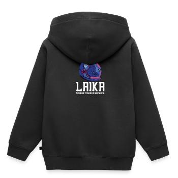 Sputnik Weltraum Design - Kinder Premium Organic Hoodie - Schwarz - Hinten - AI Model Kid Male (0cm)