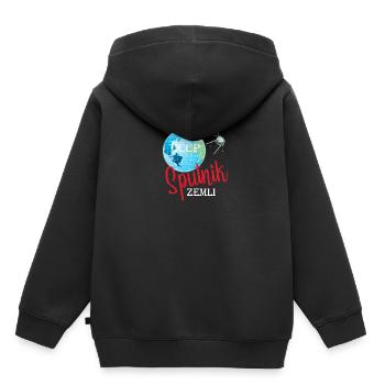 Sputnik Weltraum Design - Kinder Premium Organic Hoodie - Schwarz - Hinten - AI Model Kid Male (0cm)