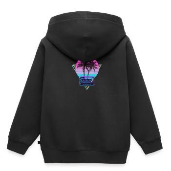 Vaporwave Aesthetic Wave - Sweat Premium à capuche enfant bio - noir - Dos - AI Model Kid Male (0cm)