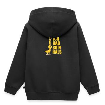 Ich hab so'n Hals - Kinder Premium Organic Hoodie - Schwarz - Hinten - AI Model Kid Male (0cm)