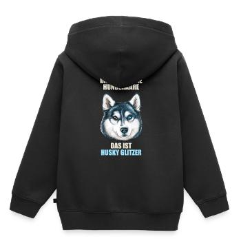 Husky Glitzer Hundehalter Hundehaare - Kinder Premium Organic Hoodie - Schwarz - Hinten - AI Model Kid Male (0cm)