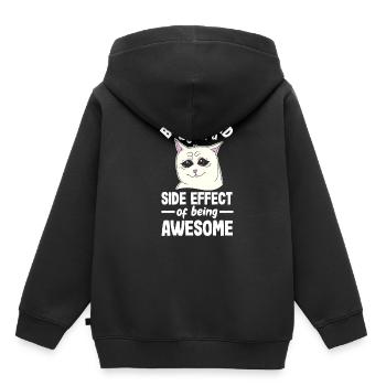 Being weird is just a side effect of being awesome - Kinder Premium Organic Hoodie - Schwarz - Hinten - AI Model Kid Male (0cm)