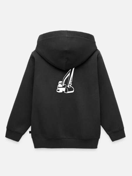 Bagger, Baumaschine, Baggerfahrer, - Kinder Premium Organic Hoodie - Schwarz