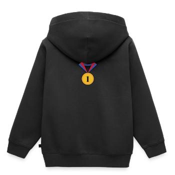 médaille de sport - Sweat Premium à capuche enfant bio - noir - Dos - AI Model Kid Male (0cm)