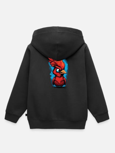 Kardinal Vogel Rotkardinal - Kinder Premium Organic Hoodie - Schwarz