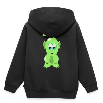 T-shirt martien, pour alien et OVNI fan - Sweat Premium à capuche enfant bio - noir - Dos - AI Model Kid Male (0cm)