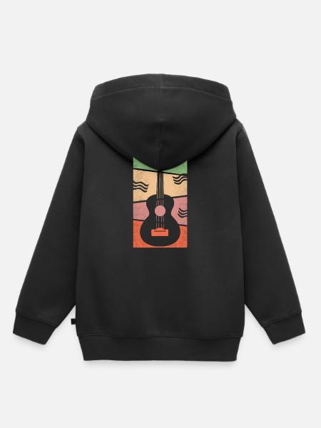 Ukulele meets geometry farbig - Kinder Premium Organic Hoodie - Schwarz
