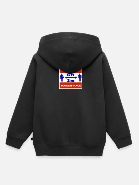 Bitte halten Sie Abstand - Kinder Premium Organic Hoodie - Schwarz