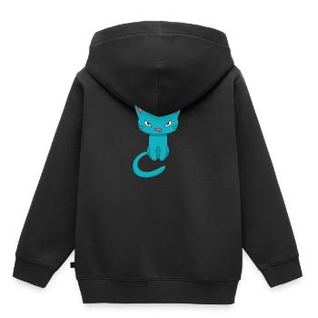 Angry Kawaii Cat - Kinder Premium Organic Hoodie - Schwarz - Hinten - AI Model Kid Male (0cm)