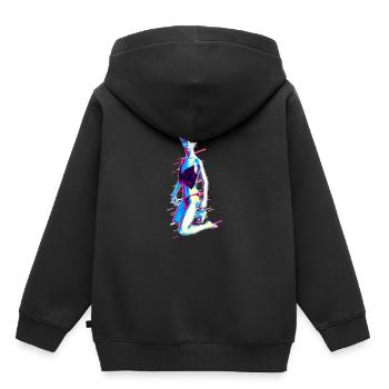 Ms. Alien 80s Retro Violet - Kids Premium Organic Hoodie - black - Back - AI Model Kid Male (0cm)