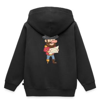 Pirat Piraten Schatzkarte X Geschenk Kreis - Kinder Premium Organic Hoodie - Schwarz - Hinten - AI Model Kid Male (0cm)
