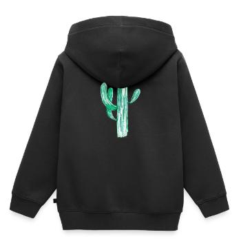 Cactus aquarelle - Sweat Premium à capuche enfant bio - noir - Dos - AI Model Kid Male (0cm)