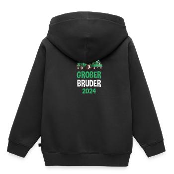 Großer Bruder 2024 Traktor Geschenk - Kinder Premium Organic Hoodie - Schwarz - Hinten - AI Model Kid Male (0cm)