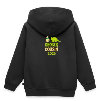 Großer Cousin 2025 Dino Geschenkidee - Kinder Premium Organic Hoodie - Schwarz - Hinten - AI Model Kid Male (0cm)