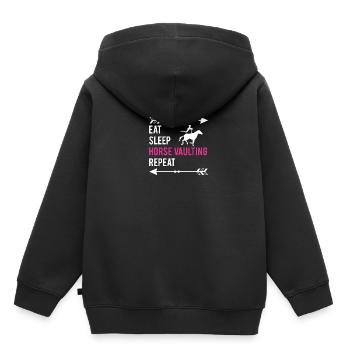 Manger Dormir Cheval Voûte Répéter Voltagieren - Sweat Premium à capuche enfant bio - noir - Dos - AI Model Kid Male (0cm)