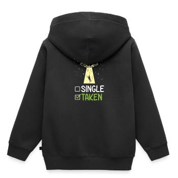 Un seul étranger pris lui offre sa drôle de Valentine - Sweat Premium à capuche enfant bio - noir - Dos - AI Model Kid Male (0cm)