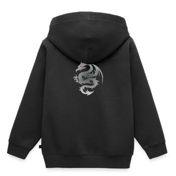 Dragon gris - Sweat Premium à capuche enfant bio - noir - Dos - AI Model Kid Male (0cm)