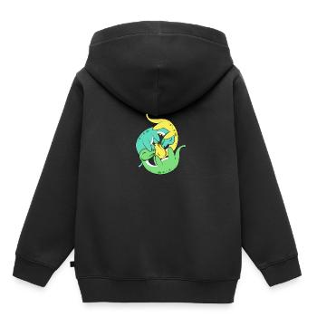 Nessie Hug Hugger et cadeau d’amant - Sweat Premium à capuche enfant bio - noir - Dos - AI Model Kid Male (0cm)