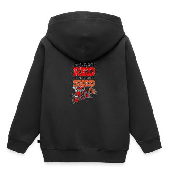Wenn es rot aint es im Schuppen nosky weiß bo verlassen - Kinder Premium Organic Hoodie - Schwarz - Hinten - AI Model Kid Male (0cm)